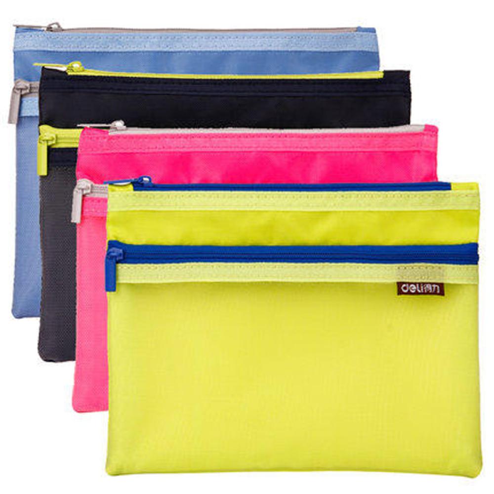 得力(deli) 防水拉链袋 a4/a5/b5/a6拉边文件资料袋文具收纳袋 办公