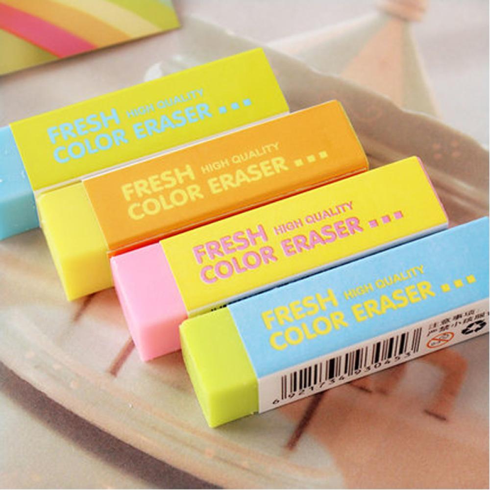 得力3045彩色橡皮擦 美术绘画儿童学生写字软4b考试橡皮 单块